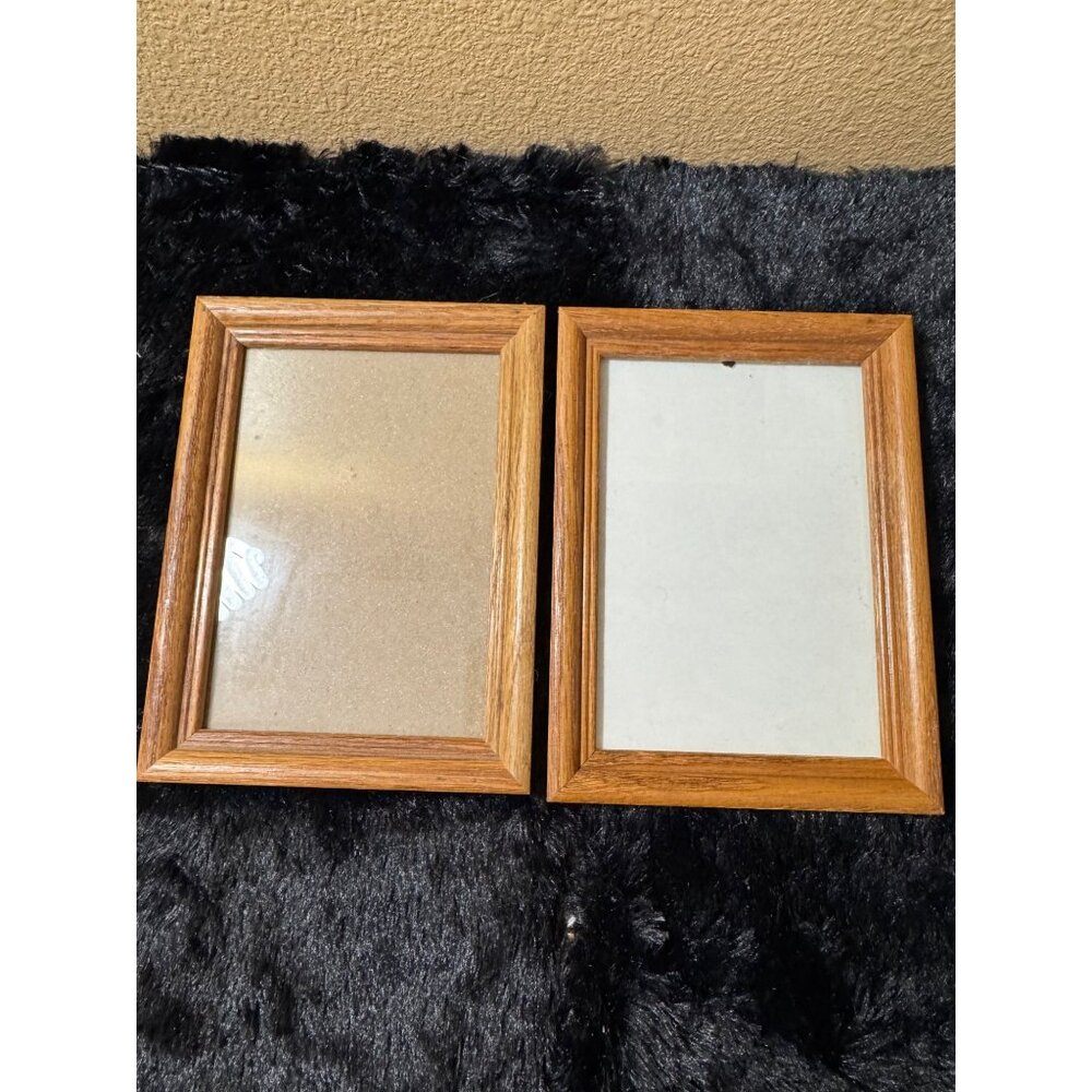 Vintage Wooden Picture Frames With Easel Backs  Set of 2
